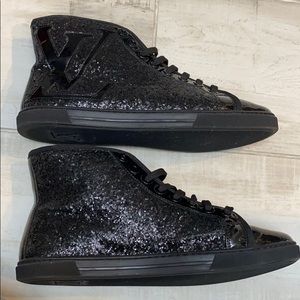 Louis Vuitton, Shoes, Louis Vuitton Glitter Hi Top Sneakers